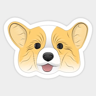 cute corgi puppy face Sticker